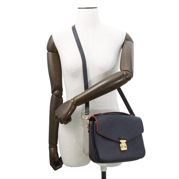 LOUIS VUITTON Pochette Metis Size MM Monogram Empreinte Leather Marine Rouge - Picture 3 of 15